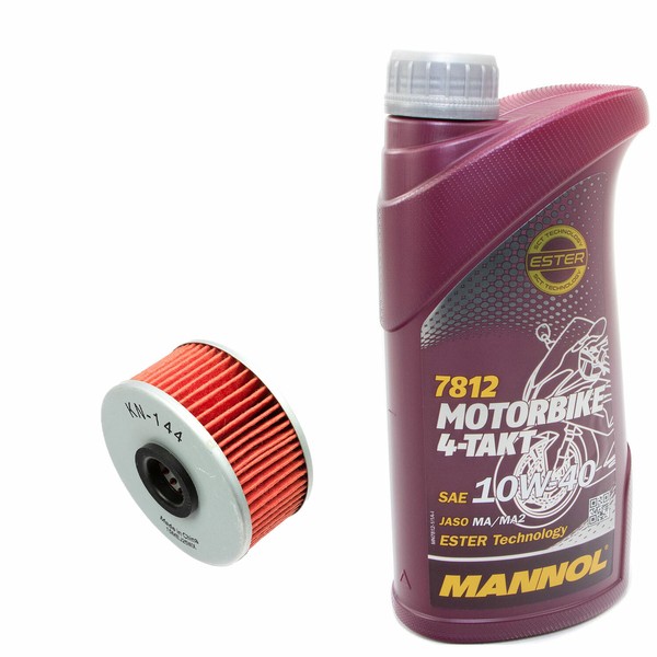 MotoröL Set 10W40 1 Liter + ÖLfilter KN144 FüR Yamaha XS 400 FZR XJ 550 XJ 900-image