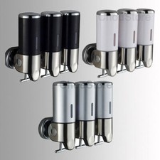 Bathroom Triple Shower Gel Dispenser Body Lotion Shampoo Liquid Soap Dispenser