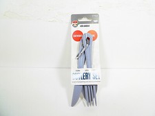 Camping Cutlery Utensil Set 3 Pc with Carabiner Fork Spoon Knife Sets Hiking