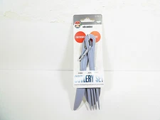 Camping Cutlery Utensil Set 3 Pc with Carabiner Fork Spoon Knife Sets Hiking