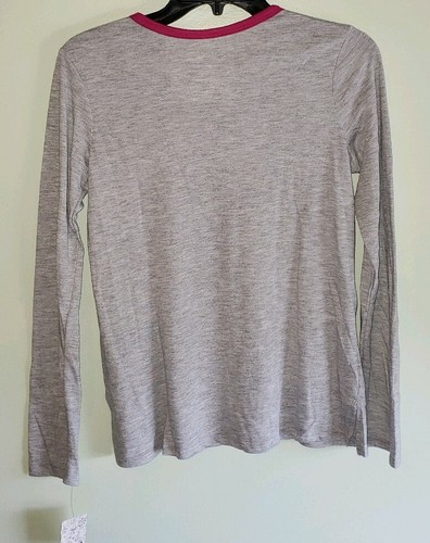 Mudd Girls SIZE 10 / 14 Long Sleeve Shirt FUTURE CAT LADY Gray Pink Kitten 21419 - Picture 3 of 3