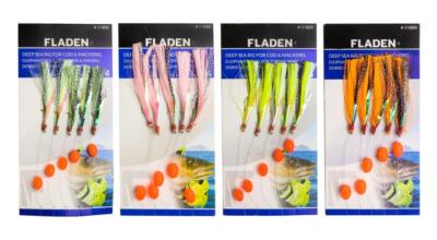 FLADEN Luminous Silk Rig Feder-Vorfach Gr. 4 -10/0 Meeresvorfach Pilksystem