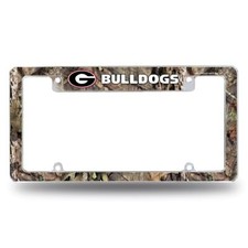 Georgia Bulldogs Chrome Metal License Plate Frame With Mossy Oak Camo Design Georgia Bulldogs Chrome Metal License Plate Frame With Mossy Oak Camo Design
