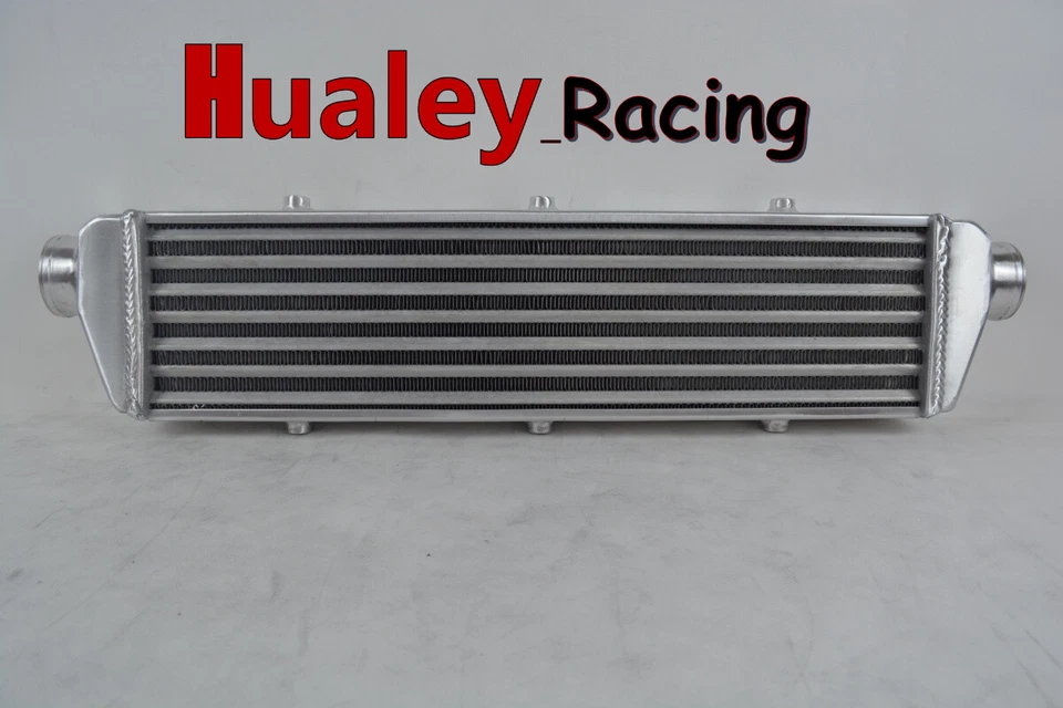 Intercooler universal de tubo y aleta de aluminio de montaje frontal 27,2X6,6X2,7" entrada/salida2,2" Foto 4 de 4