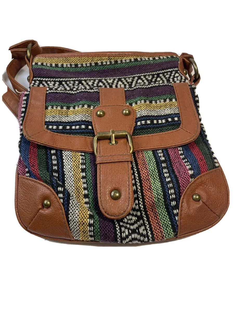 Crossbody Bag Adjustable Strap Coastal Festival Pouch Aztec 9.5