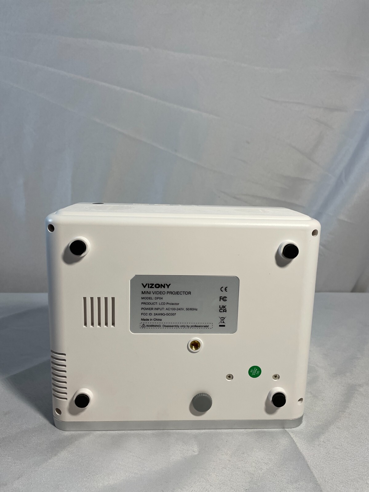 VIZONY DP04 White Portable Wi-Fi Bluetooth Display Zoom Mini Video Projector