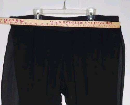 Soft Surroundings Sheer Silk Gauze Lined Crop Pants Women 1X Black Elastic Waist - Picture 4 of 8
