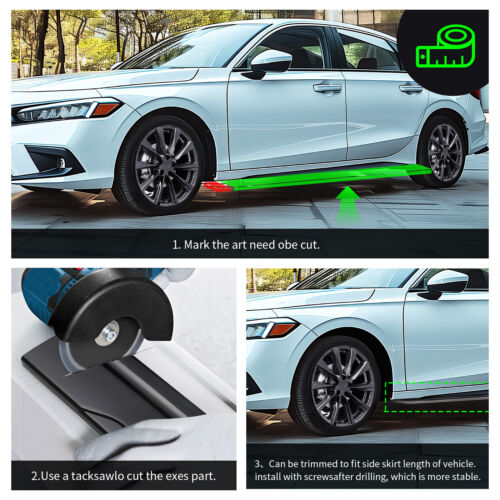 Per Audi A4 B8 Minigonne Laterali Spoiler Labbro Splitter Diffusore Nero Lucido - Foto 7 di 14