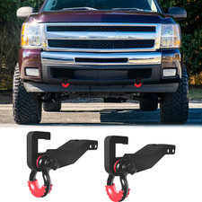 New Steel Front Shackle Tow Hook Mount Brackets Fit 07-13 Chevygmc Sierra 1500