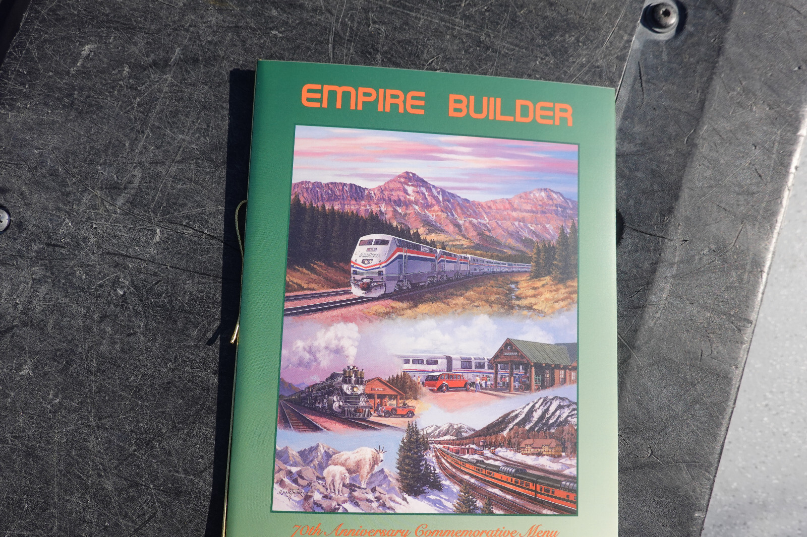 Amtrak Vintage EMPIRE BUILDER 70TH ANNIVERSARY COMMEMORATIVE dining car menu