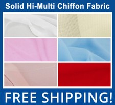 Solid Color Sheer Chiffon Fabric by the Yard 60" Wide for Decorations, Weddings