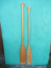 GREAT VINTAGE Set of Wooden Boat Oars 63"  63" Long Paddles GREAT PATINA