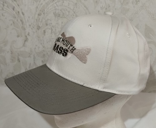 NWOT Large Mouth Bass Fish Hat - Beige Fishing Strapback OC Outdoor Cap - Picture 3 of 7