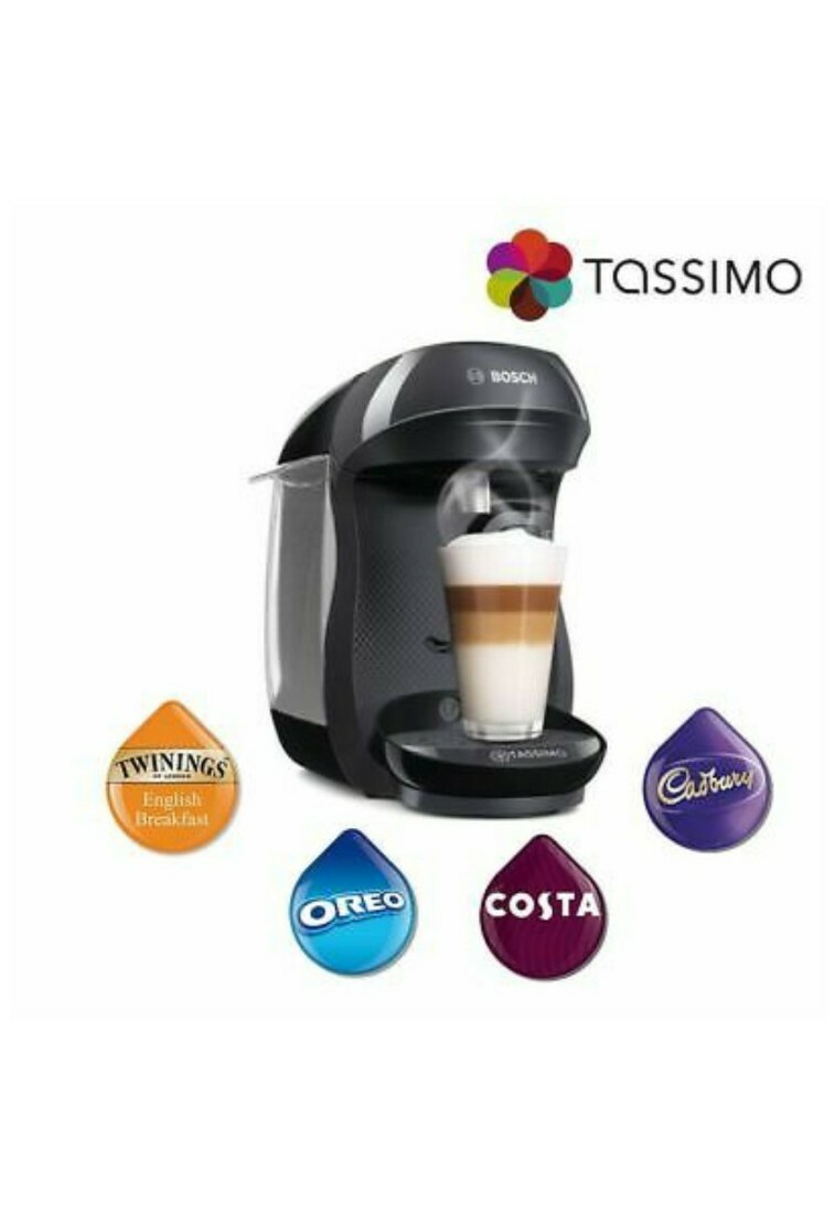 Tassimo by Bosch TAS1002GB Happy Pod Coffee Machine 1400 Watt Black 696537581114 eBay