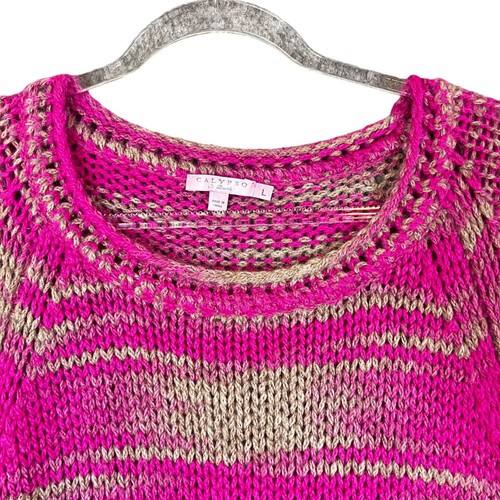 Calypso St. Barth Oversized Alpaca Sweater Boxy Pullover Chunky Knit Pink Sz L - Imagen 2 de 13