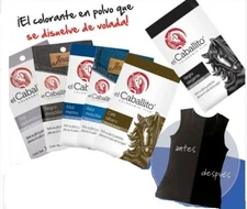 Colorante o Pintura para ropa  EL CABALLITO FIJADOR DE COLOR INCLUIDO DE ARABELA