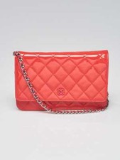 Chanel Pink Quilted Patent Leather Classic WOC Clutch Bag