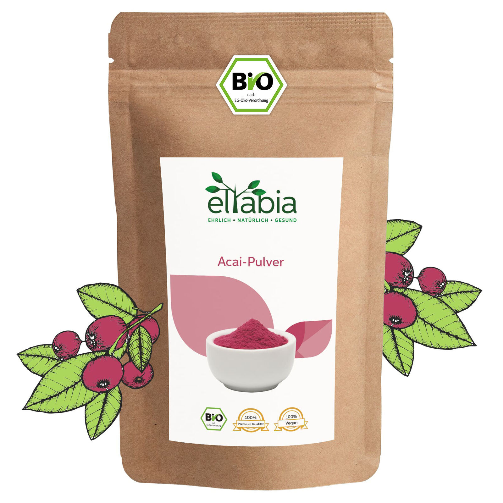 Polvo orgánico de Acai | Alimentos crudos liofilizados 100% puros sin aditivos veganos