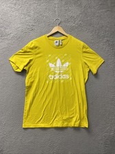 adidas MONOGRAM SQUARE Retro Men T-Shirt Tee Yellow Large / 119-1
