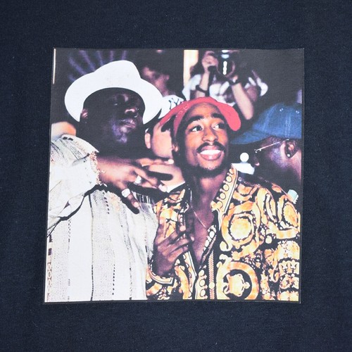 Actual Fact Biggie & Tupac Friends 4 Life Hip Hop 2Pac Black Tee T-shirt - Picture 3 of 3