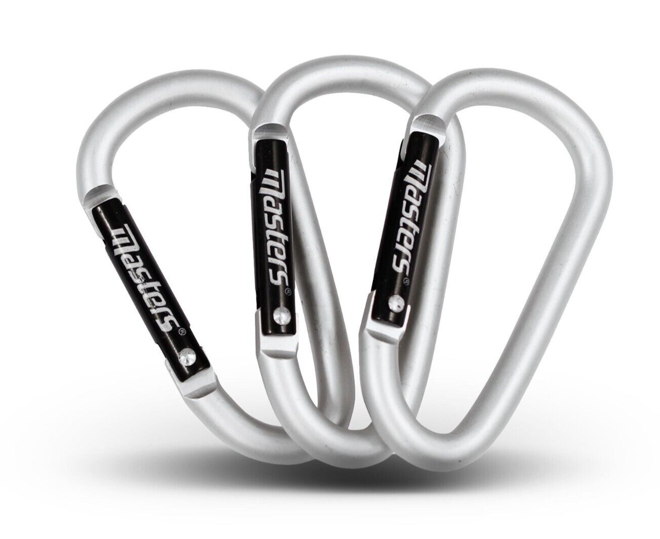 MASTERS GOLF BAG CLIPS X 3 CARABINER CLIPS FOR GOLF TOWEL & ACCESSORY X 3 PACK