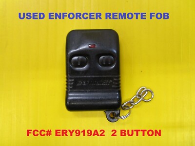 Used Enforcer Aftermarket Keyless Remote Fob Red LED ERY919A2 2 Button ...
