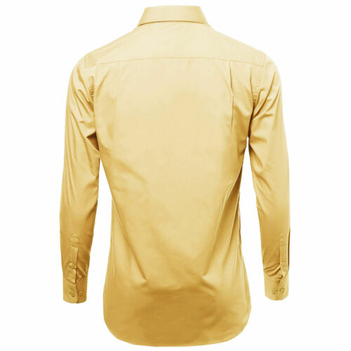 Herren Knopfleiste formelles Kleid Shirt Langarm einfarbig normale Passform - Bild 50 von 82