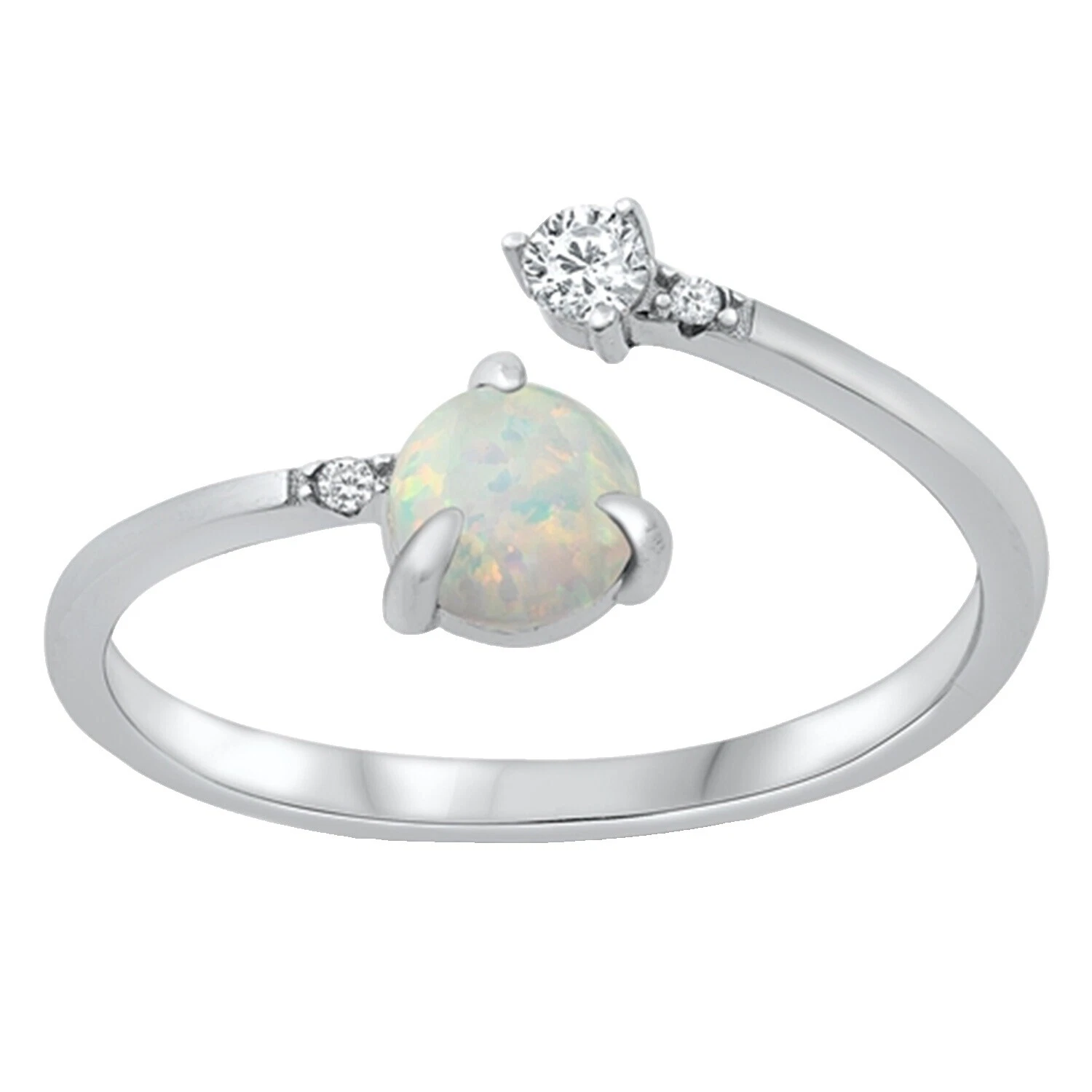 White 4 Ring Band Fashion Rings