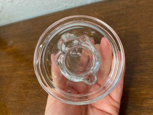 Vintage Clear Bunny Rabbit Lidded Glass Jar Trinket Candy Vanity Easter Spring - Picture 10 of 10