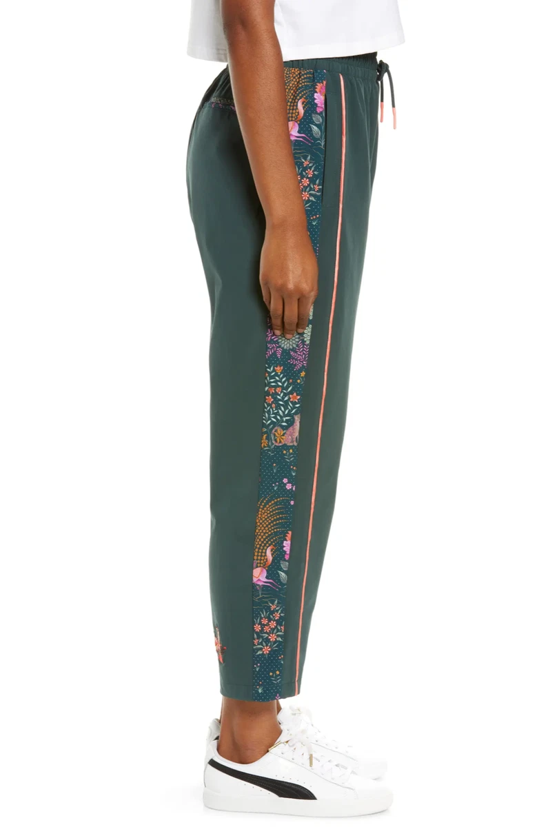 NWT Puma X Liberty London Women s Size M Green Track Pants Joggers Cropped Baggy