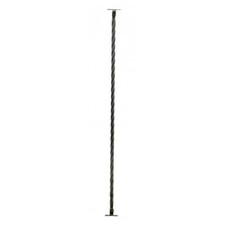 Deluxe Plain Twist Black Iron Stair Spindle With Adjustable Fixing Brackets