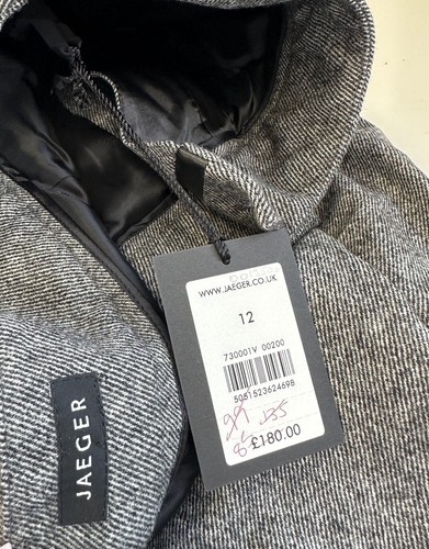 NEW Jaeger Grey Black Mix Wool Blend Trousers Size 12 RRP £180 Smart Work - Picture 9 of 16