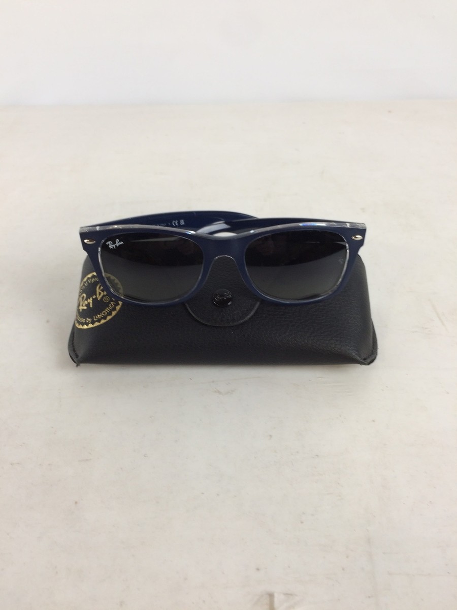 Ray-Ban New Wayfarer Sunglasses, Blue/Transparent Frame, Grey