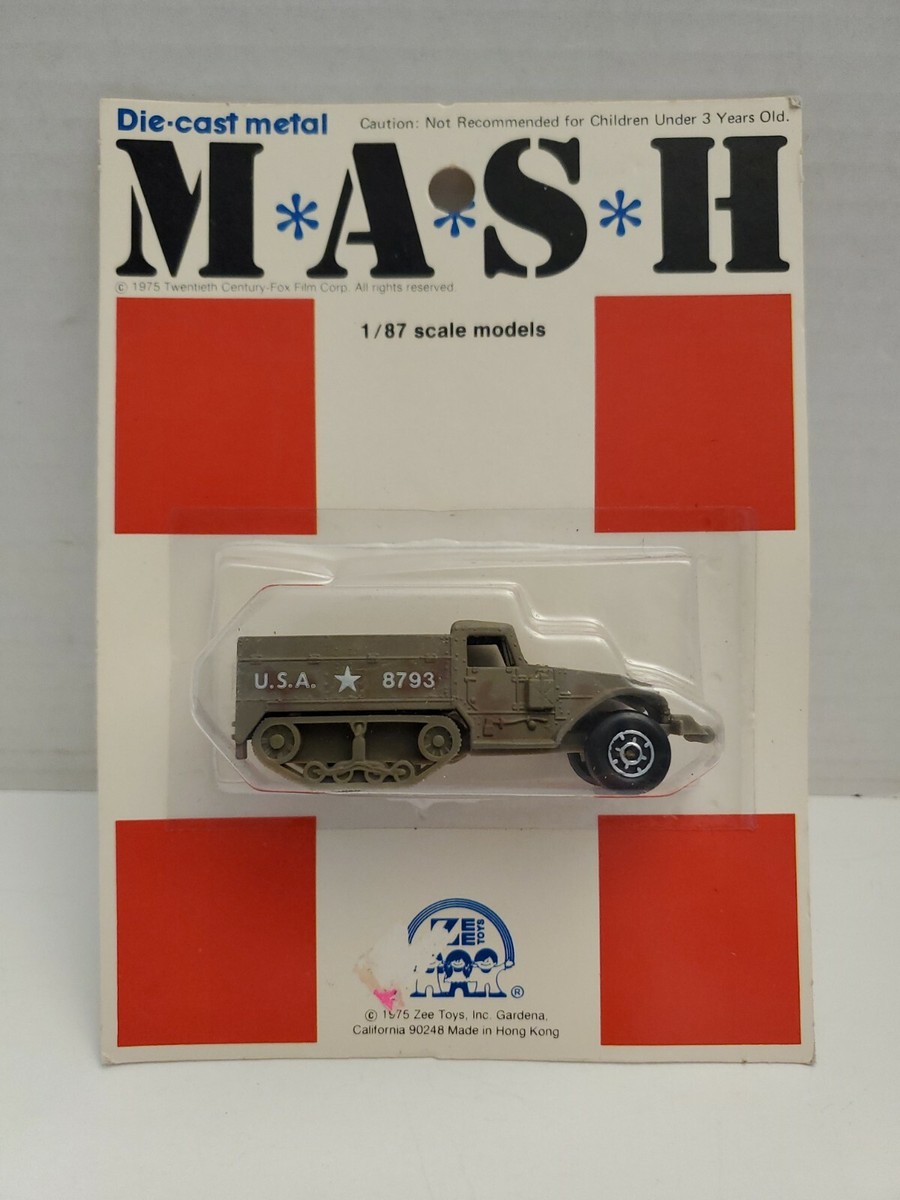 Zee Toys Mash 1/87th Scale Military Half Track 1975 Mint on Zee Toys Mash 1/87th Scale Military Half Track 1975 Mint on