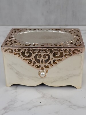Things Remembered Jewelry Box Silver And Pearl Trinket Box