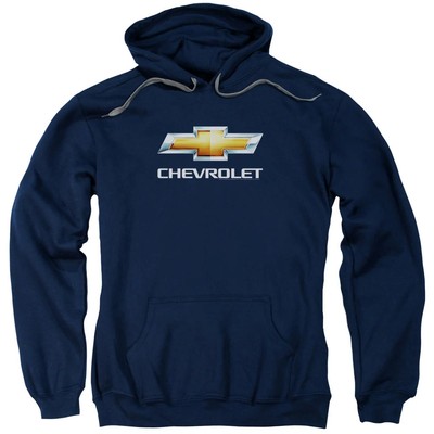 Chevrolet Chevy Bowtie Stacked Mens Hoodie Navy Officially Licensed