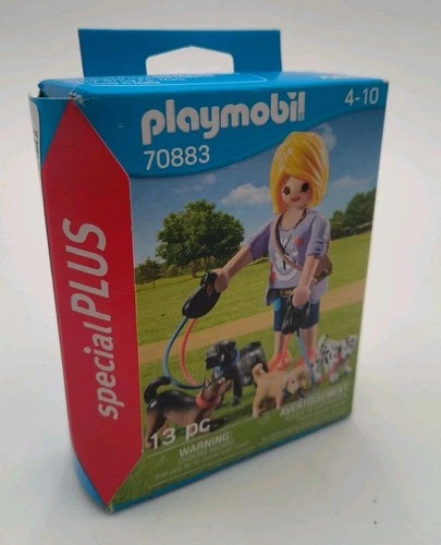Playmobil Blind Box Dog Walker Special Plus 13 Pc 4 Dogs& Accessories #70883