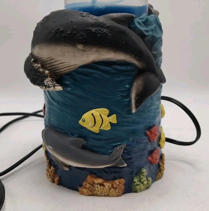 Rare VTG 90s Lava Lamp Nautical Ocean Whale Orca Dolphin Under Sea 2 Tubes Works - Image 3 of 4