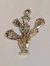 Sterling Silver ~ Cactus Charm ~ Southwest Design Prickly Pear ~ VINTAGE