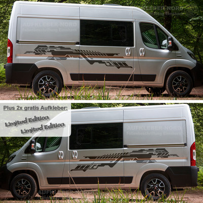 2x Future Design 250cm XXL Seitenaufkleber B10 Autoaufkleber Bus Tuning Streifen