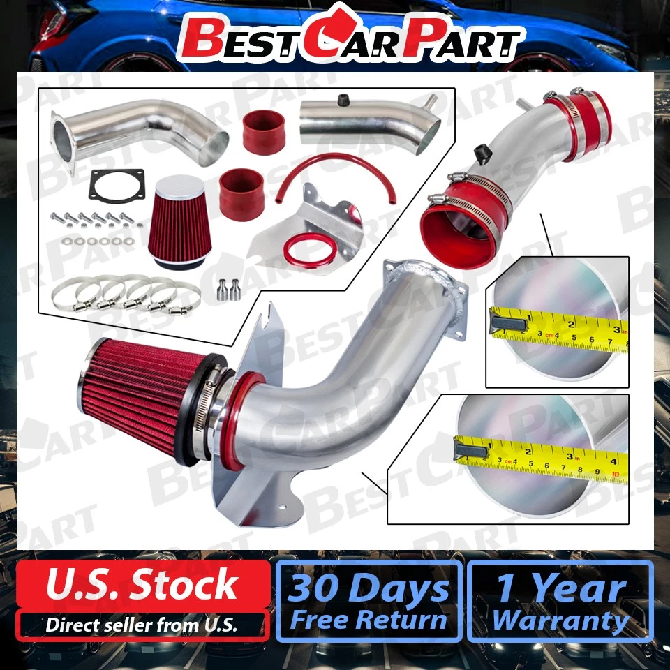 BCP RED 99-04 野马 3.8L 升 V6 冷进气感应套件 + 过滤器 — 第 2/4 张图片