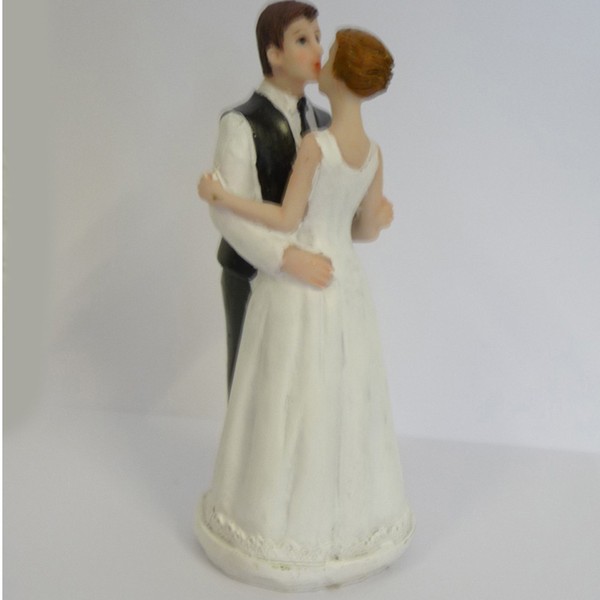 Tortenfigur Hochzeitstorte Tortendeko Tortenaufsatz Brautpaar Kuss 13Cm-image