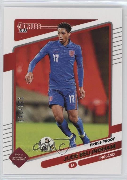2021 Panini Donruss Road to Qatar Press Proof Gold /349 Jude Bellingham #48 04ae
