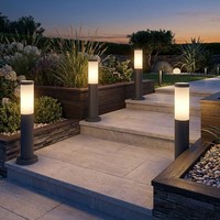 4Er Set Sockel Steh Leuchten Edelstahl Strahler Garten Terrassen AußEn Lampen