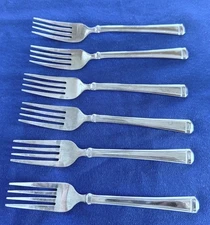 Martha Stewart MFS12 Stainless Flatware - set of 6 Salad Forks  6 1/2"