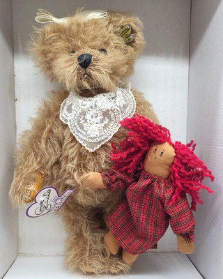 VTG Annette Funicello Ginger & Spice Mohair Jointed Teddy Bear Rag Doll COA#1480