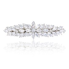 Crystal Snowdrop Hair Barrettes for Women Girls Silver Sparkly Zircon Rhinest...