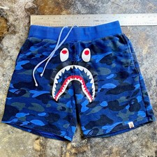 SS21 A Bathing Ape BAPE Blue Camo Sweatshorts