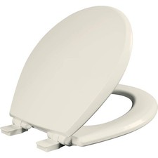 Mayfair Cassel Slow Close Toilet Seat, Easy Clean, Non Slip Round, Biscuit