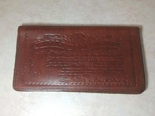 Vtg Wells Fargo Leather Stock Certificate Checkbook Cover Embossed Leather